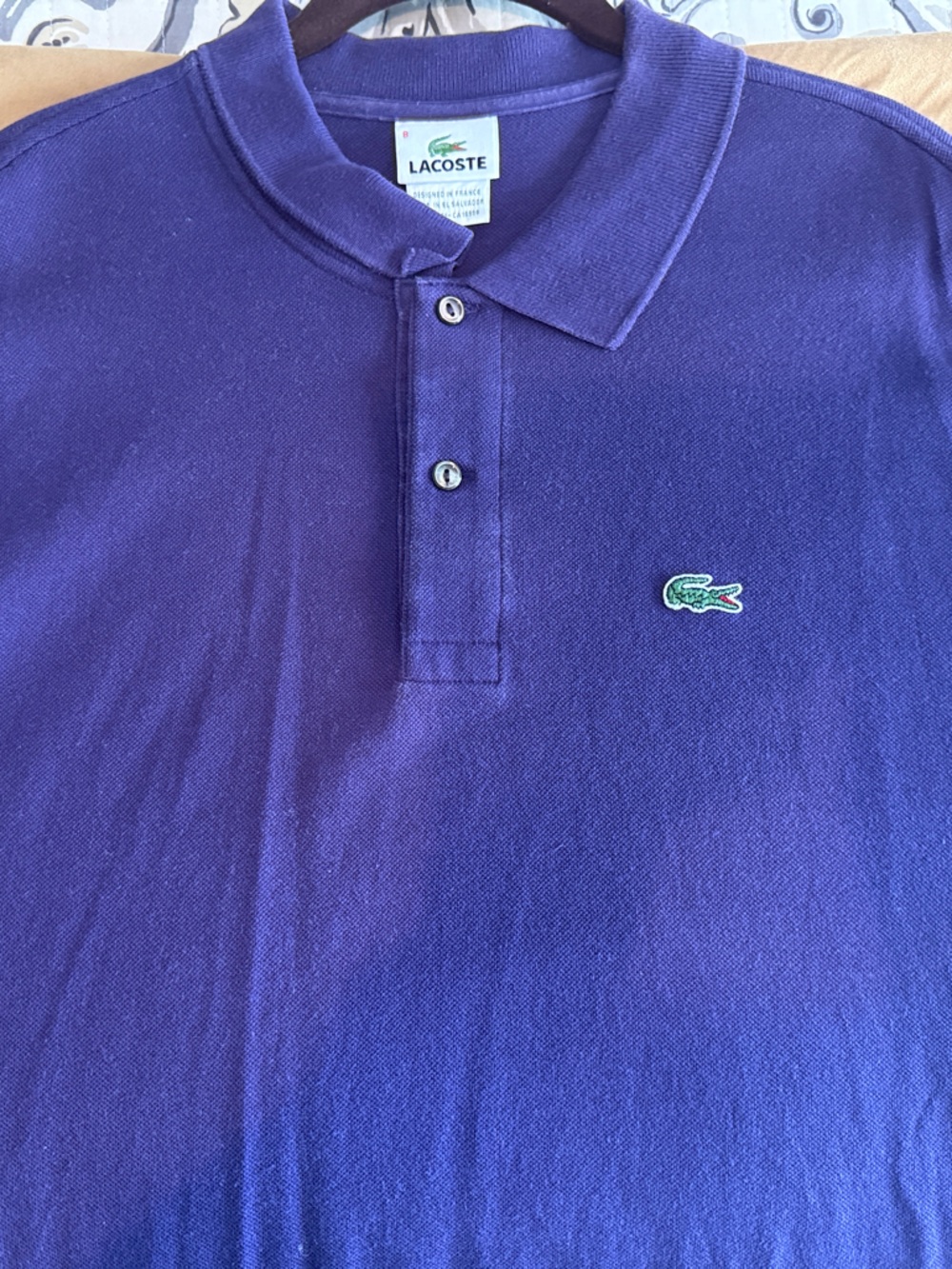 Lacoste Men's Deep Purple Polo with Croc Logo